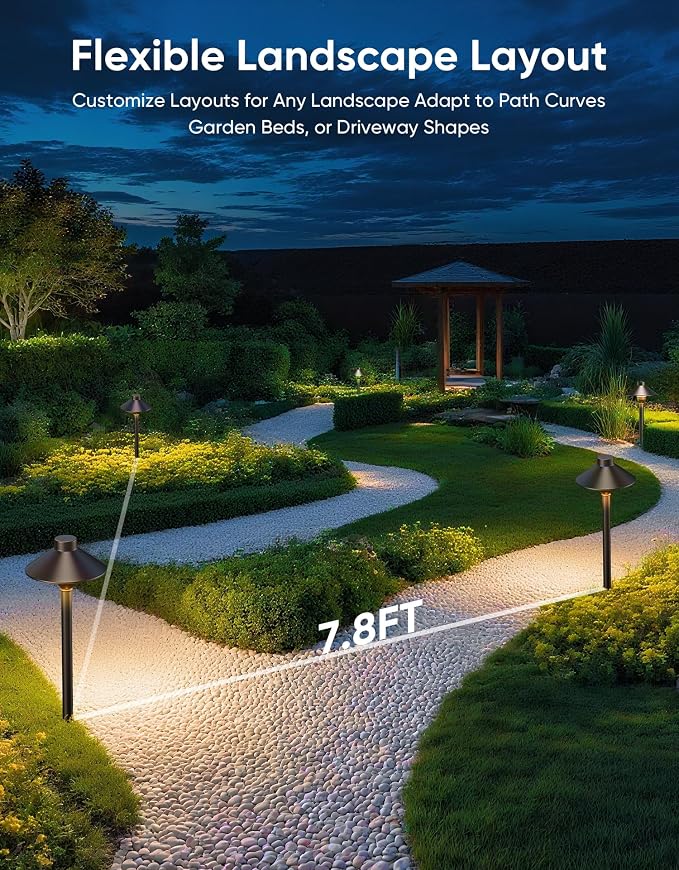 PARTPHONER Low Voltage Landscape Lighting 6-Pack, Aluminum 12V Pathway Lights - Image 6
