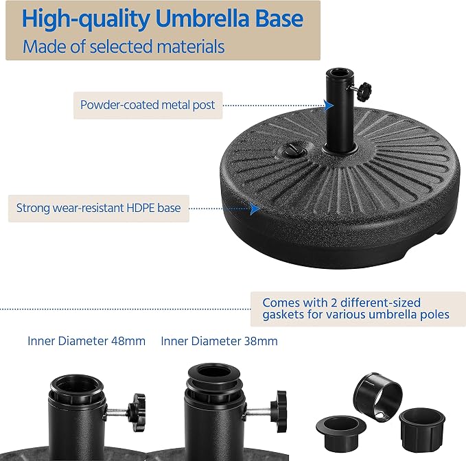 Yaheetech Umbrella Base 85.7lbs Round Water & Sand Filled Patio Outdoor - Image 6