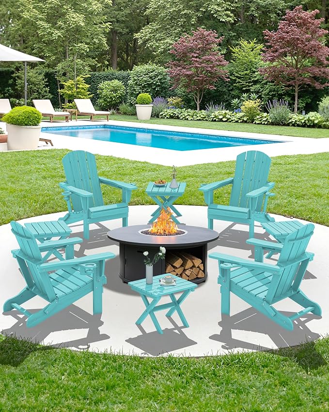 SERWALL Adirondack Side Table, No Assembly Outdoor End Table, HDPE Small - Image 9