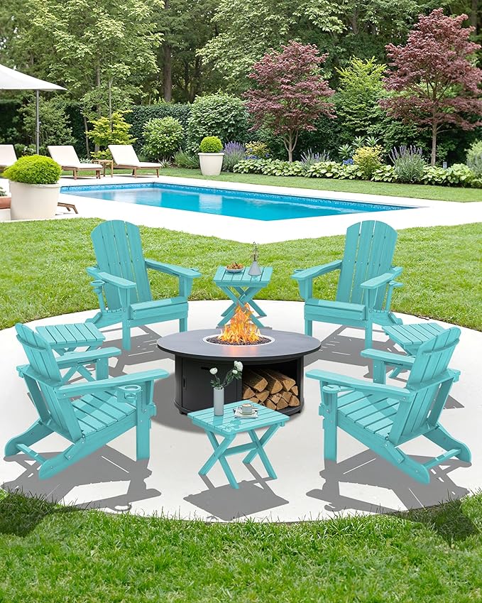 SERWALL Folding Outdoor Side Table Set of 4, Small Adirondack Side Table - Image 11