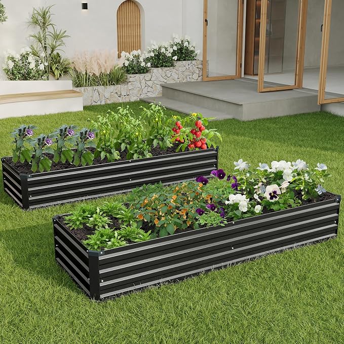 8×2×1FT Galvanized Raised Garden Bed Kit, Metal Planter Boxes, Large Outdoor - Image 4