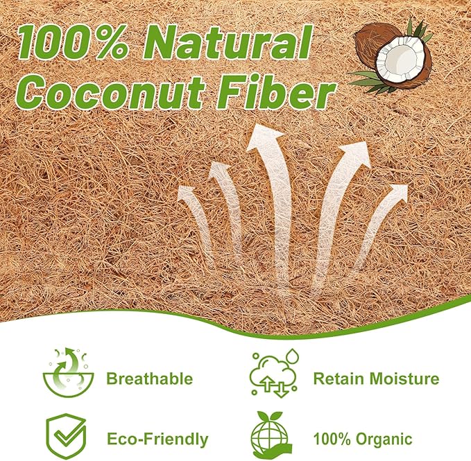 Remiawy Coco Liner Fiber Roll, 16 x 40 Inch Natural Coconut Coir Liner Sheet - Image 2