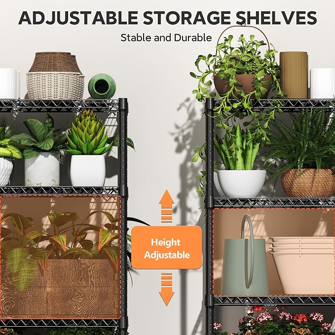 6 Tiers Storage Shelves Load 2100LBS, Metal Shelving Wire Metal Shelving Unit - Image 4