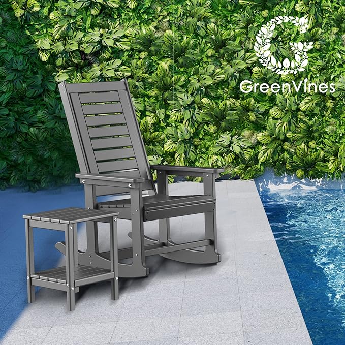 GREENVINES Outdoor Rocking Chairs | Set of 4 | Porch Rocker | HDPE Plastic | - Image 2