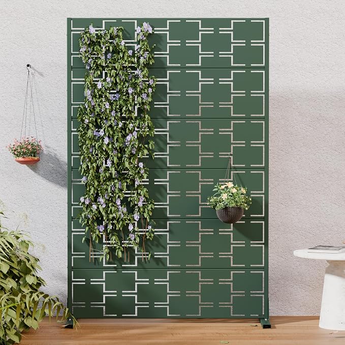 Casaphoria Metal Privacy Screen Outdoor, Drakgreen-Square by Casaphoria