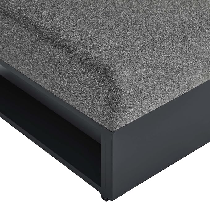Modway Tahoe Aluminum Armless Patio Gray Charcoal Modular Weather-Resistant - Image 7