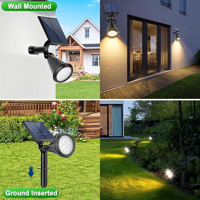8 Pack Solar Spot Lights Outdoor Waterproof 180 Adjustable Solar Powered - Image 5