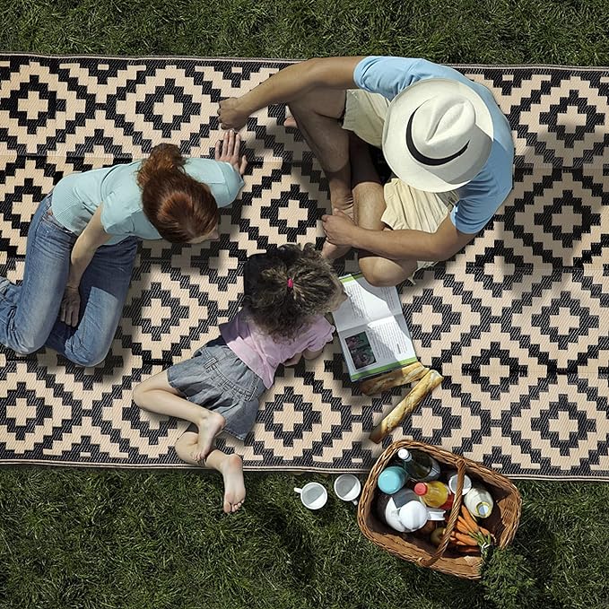 SAND MINE Waterproof Outdoor Rug 5x8 ft, Plastic Reversible Rug, Modern Area Rug - Image 6