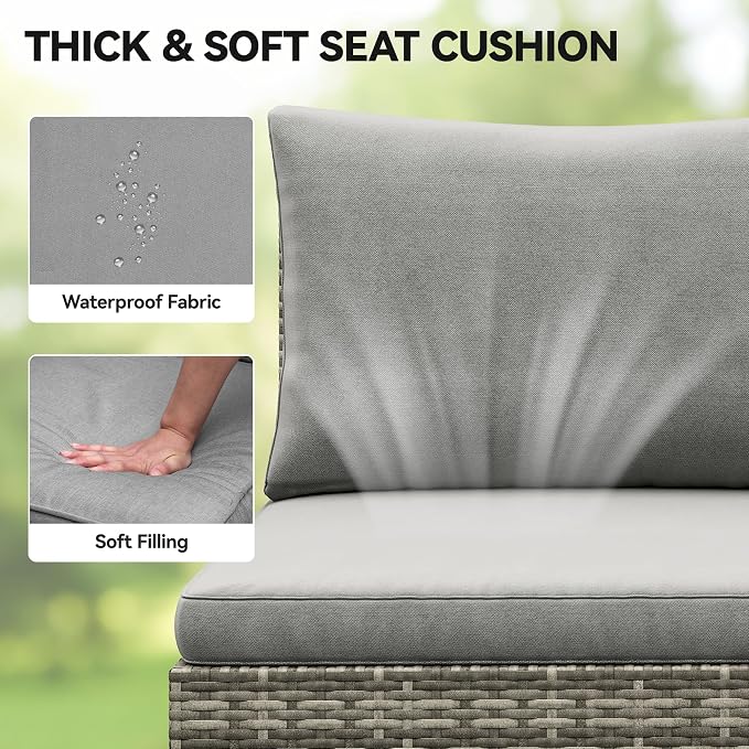 YITAHOME 9-Piece Patio Furniture Set, All-Weather Wicker Outdoor Sectional Sofa - Image 8