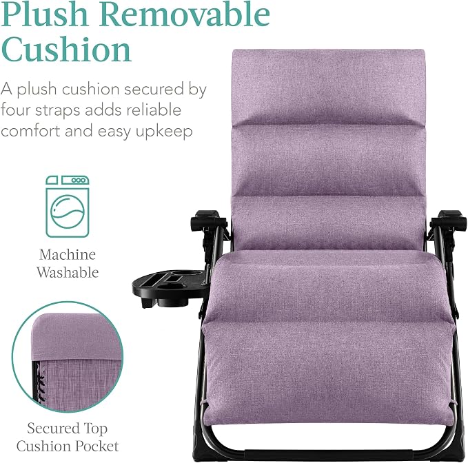 Best Choice Products Oversized Zero Gravity Chair, Folding Outdoor Patio - Image 3