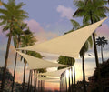 Amgo 8' x 8' x 8' Beige Triangle Sun Shade Sail Outdoor Canopy Awning UPF50+ by Amgo