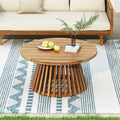 Merax Patio Outdoor Acacia Wood Round Coffee Table by Merax