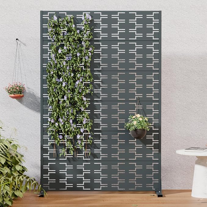 Casaphoria Metal Privacy Screen Outdoor, Drakgrey-Brick by Casaphoria