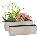 GardenBasix Elongated Self Watering Planter Pots 2-Pack Window Box 5.5 x 16 by GardenBasix