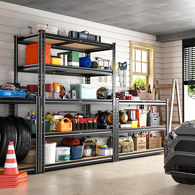 REIBII 2400LBS Garage Shelving Heavy Duty 5 Tier Storage Shelves Adjustable - Image 8