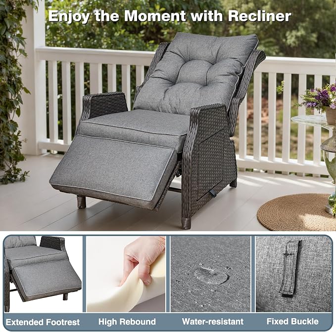 Outdoor Indoor Wicker Recliner - Image 4