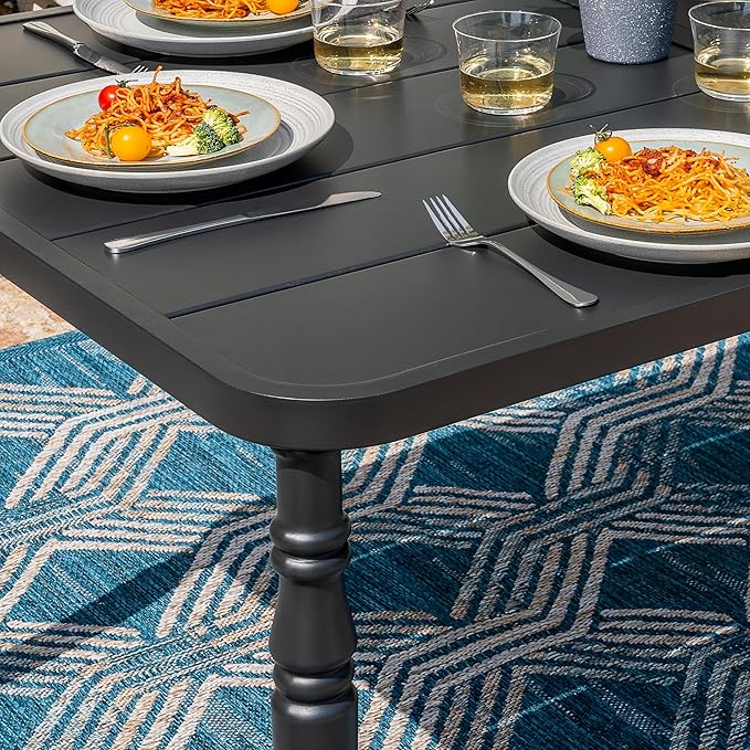 NUU GARDEN Weather-Resistant Outdoor 61” x 37” Rectangle Metal Dining Table - Image 4