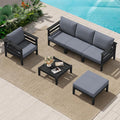 SERWALL HDPE Patio Furniture Set, 6 Pieces Outdoor Sectional Sofa Set, by SERWALL