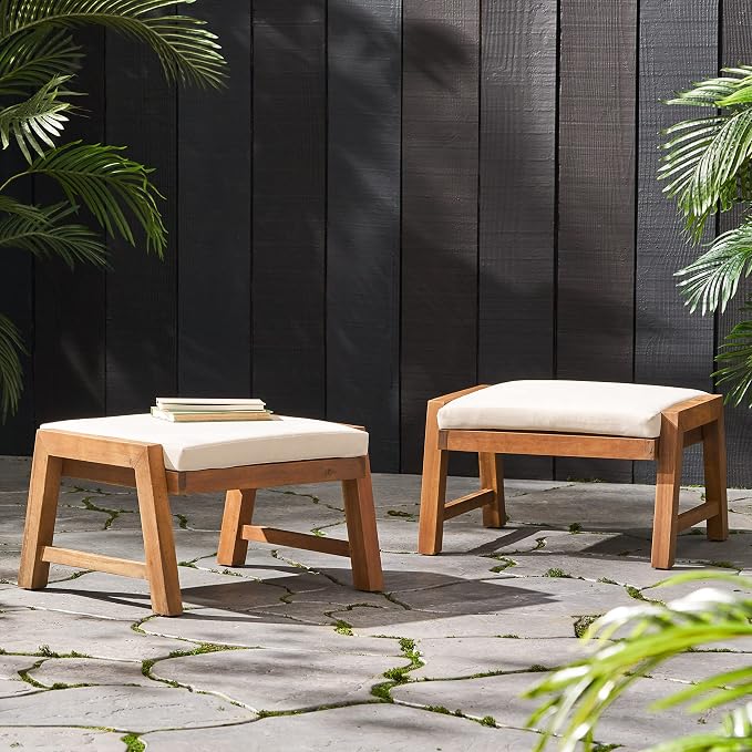 Temecula Outdoor Ottomans with Cushion - Image 2