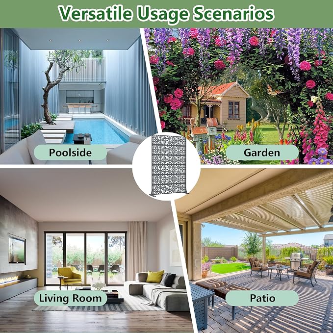 Casaphoria Metal Privacy Screen Outdoor, Drakgrey-Perilla - Image 6