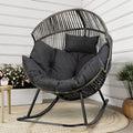 Shintenchi Wicker Egg Chair, Oversized Outdoor Indoor Rocking Chair, Large PE by Shintenchi
