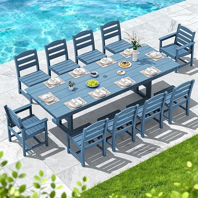 SERWALL 11 Piece Outdoor Dining Set - Image 7