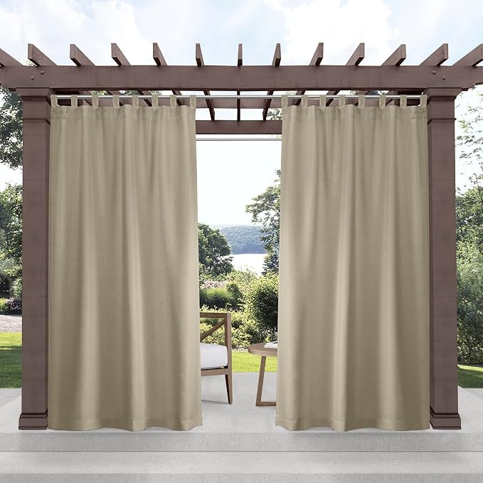 Exclusive Home Cabana Solid Indoor/Outdoor Light Filtering Hook-and-Loop Tab by Exclusive+Home