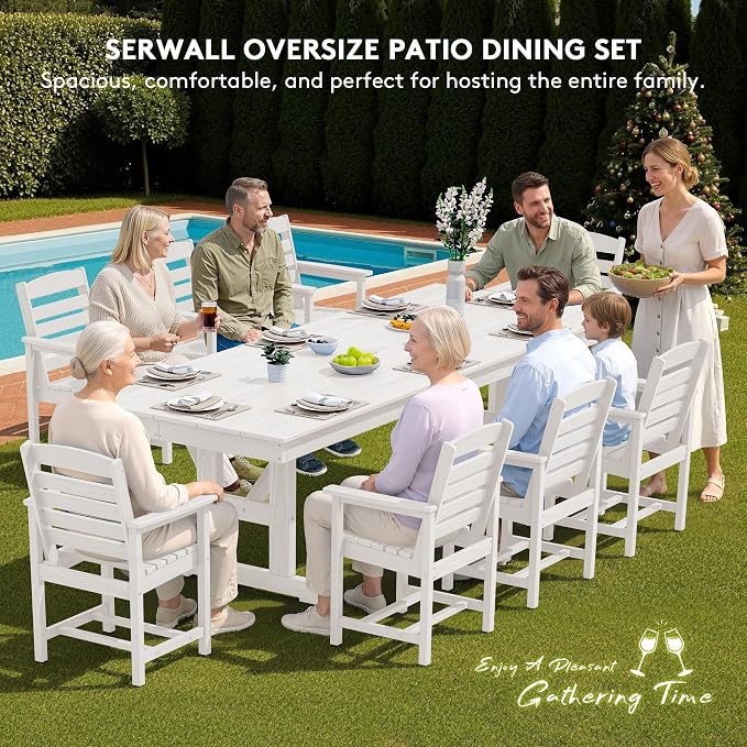SERWALL 9 Piece Outdoor Dining Set - Image 6