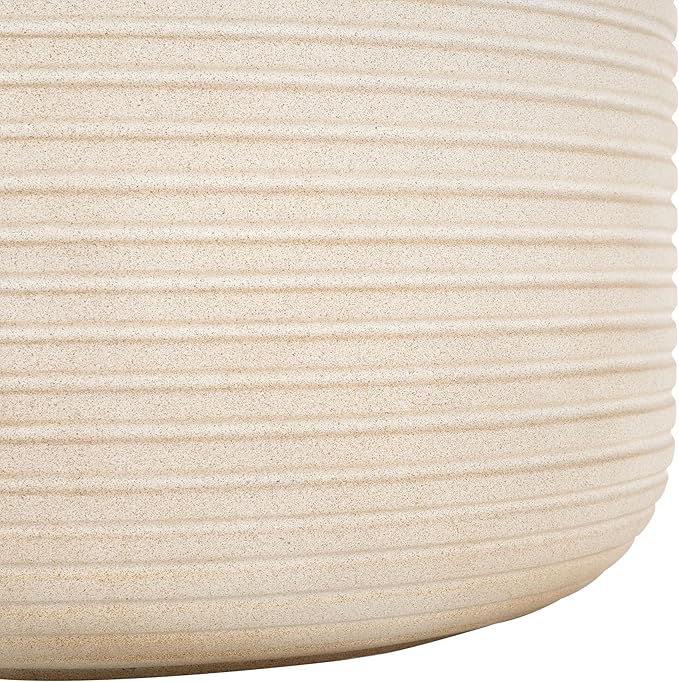SAFAVIEH Outdoor Collection Nardo Beige Cement Ficonstone Planter Pot - Image 6