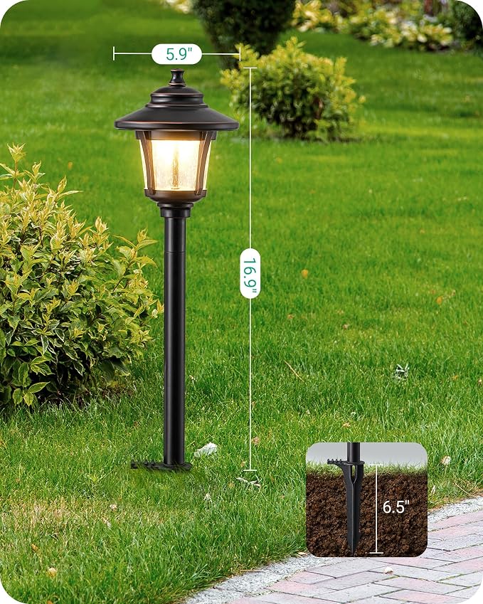 EDISHINE Low Voltage Pathway Lights Wired, 12V 3W 120LM 3000K Seed Glass - Image 7
