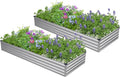 2PCS 6x3x1ft Galvanized Raised Garden Bed Kit, Galvanized Planter Raised Garden by Easllre