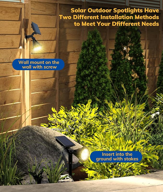 Solar Spot Lights for Outside, 21 LED Outdoor Solar Lights for Yard, 4 Pack - Image 4