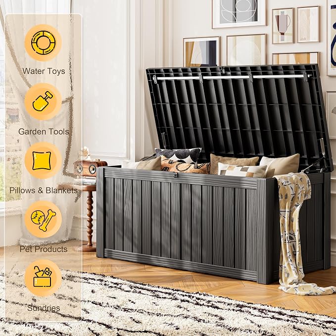 Outdoor Storage Box, Resin Deck Boxes Indoor and outdoor, Waterproof Storage - Image 4