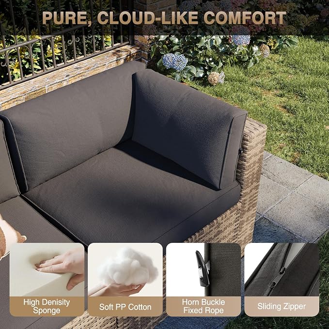 Aoxun Patio Furniture Sets, 7-Piece Outdoor Patio Furniture - Image 3