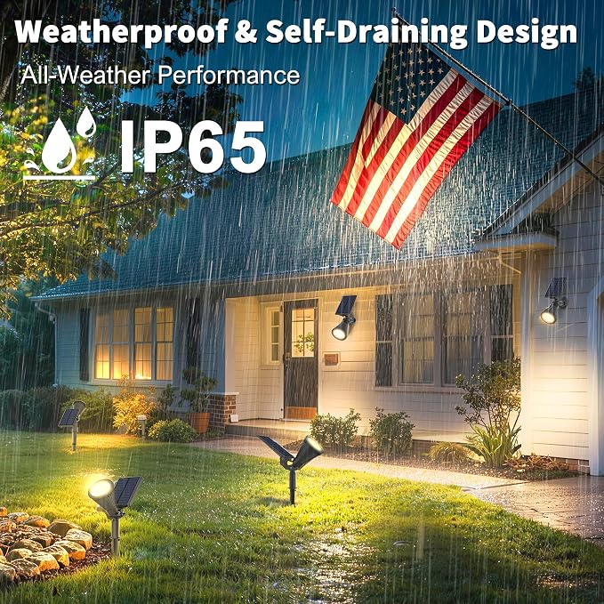 Solar Lights Outdoor Waterproof IP65, 3000K Super Bright LED, 2 Lighting Modes - Image 4