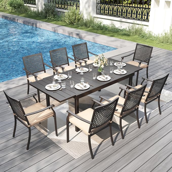 PHI VILLA 9 Pieces Outdoor Dining Set - Image 2