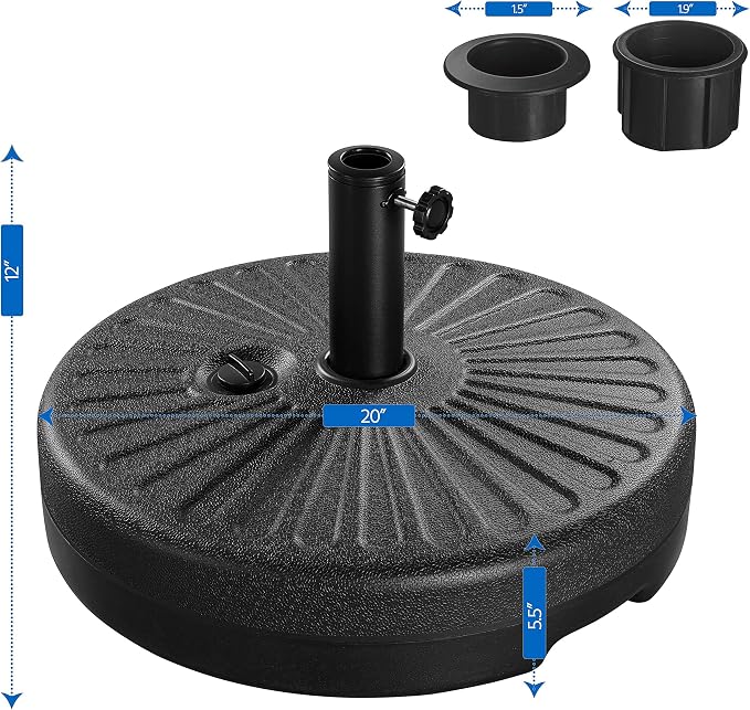Yaheetech Umbrella Base 85.7lbs Round Water & Sand Filled Patio Outdoor - Image 5