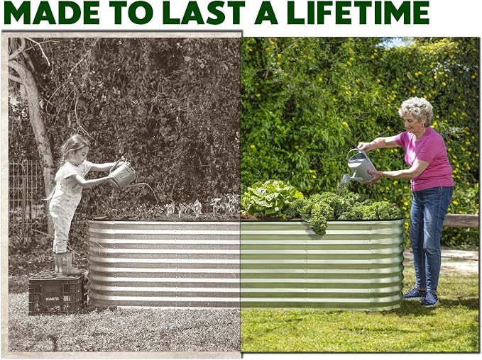 Plant & Plot Galvanized Raised Garden Beds Outdoor // 4×2×2 ft Planter Raised - Image 3