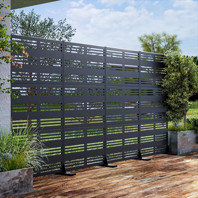 Casaphoria Metal Privacy Screen Outdoor, Harold Black - Image 2