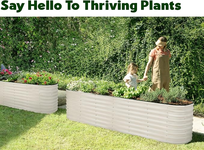 Plant & Plot Galvanized Raised Garden Beds Outdoor // 8×2×2 ft Planter Raised - Image 4