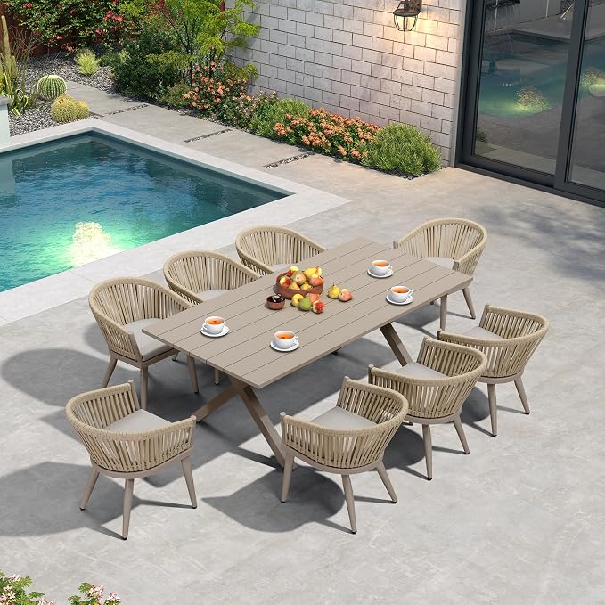 PURPLE LEAF 9 Pieces Outdoor Dining Set - Image 2