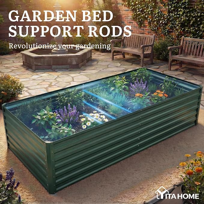 YITAHOME 6pcs 6x3x2 ft Galvanized Raised Garden Bed Kit, Large Metal Planter Box - Image 7