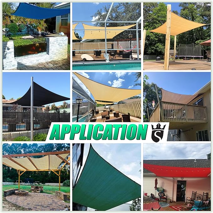 Royal Shade 16' x 20' White Rectangle Sun Shade Sail Canopy Outdoor Patio - Image 5