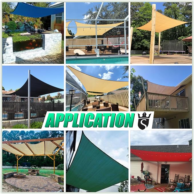 Royal Shade 10' x 20' Beige Rectangle Sun Shade Sail Canopy Outdoor Patio - Image 5