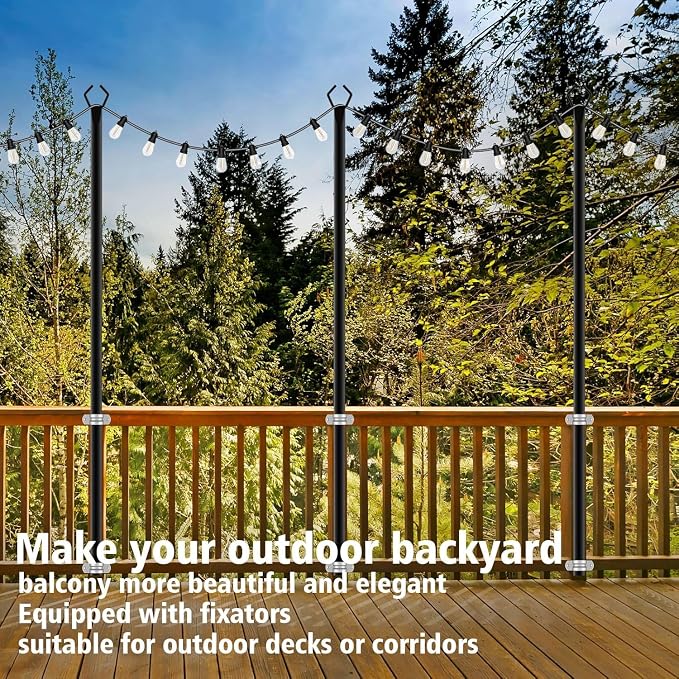 AILBTON 8 Pack 10Ft String Light Poles, Light Poles - Image 4