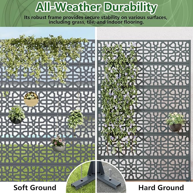 Casaphoria Metal Privacy Screen Outdoor, Drakgrey-Perilla - Image 5