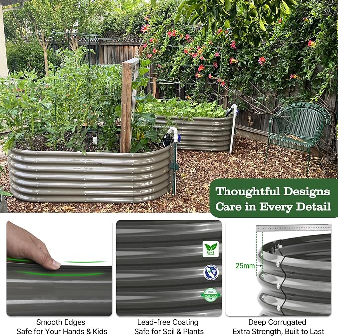 A ANLEOLIFE 12-Pack Galvanized Raised Garden Beds Outdoor, Whole Backyard Farm - Image 8