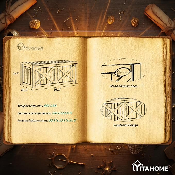 YITAHOME 150 Gallon Large Deck Box - Image 7