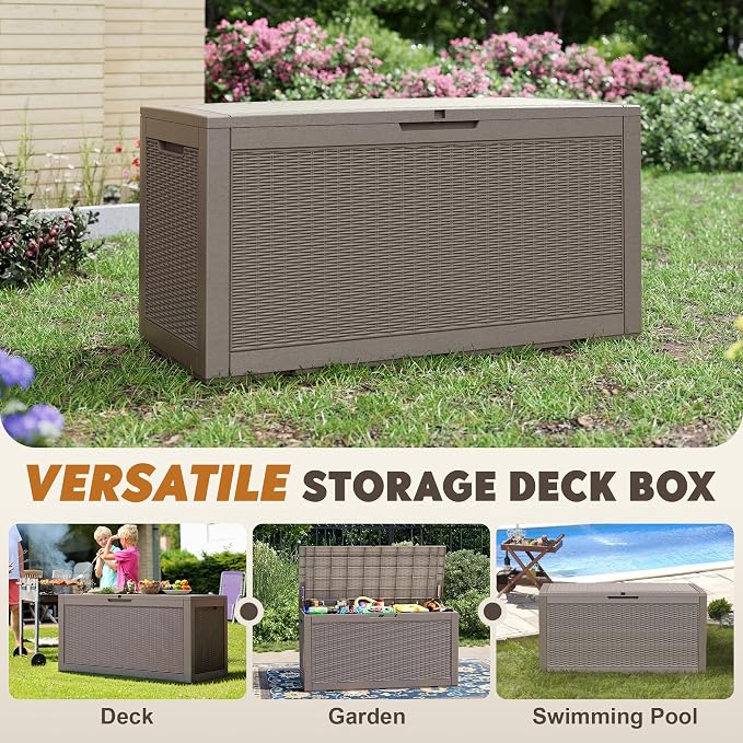 Outdoor Storage Box, Resin Deck Boxes Indoor and outdoor, Waterproof Storage - Image 6