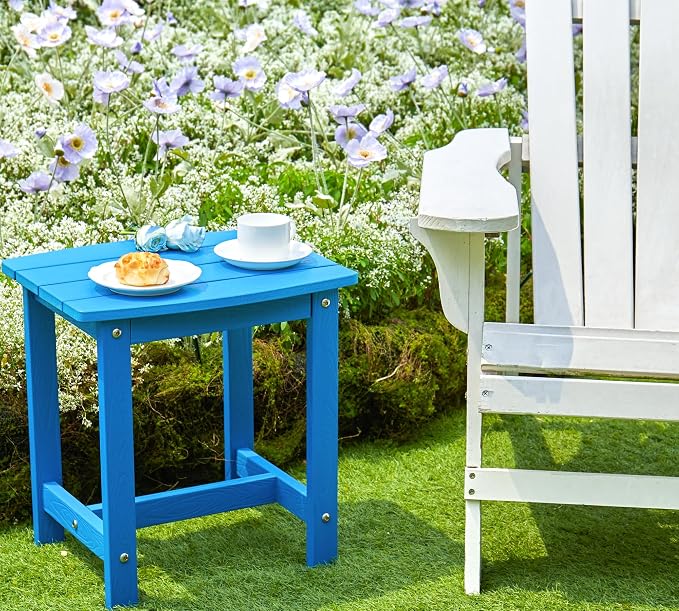 Y&M Outdoor Side Table, HIPS Adirondack Small Single Table, Waterproof Square - Image 2